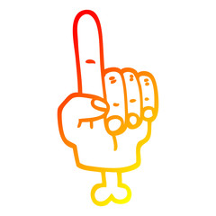 warm gradient line drawing pointing hand symbol