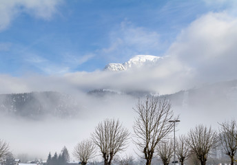 cloudy alpine scenery