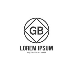 Initial GB logo template with modern frame. Minimalist GB letter logo vector illustration