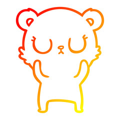 warm gradient line drawing peaceful cartoon bear