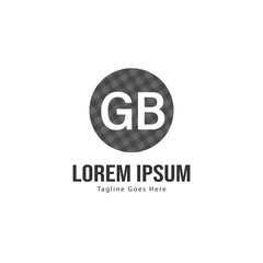 Initial GB logo template with modern frame. Minimalist GB letter logo vector illustration