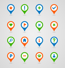 Pin map icon set. Map pointer. Map markers