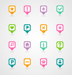 Pin map icon set. Map pointer. Map markers
