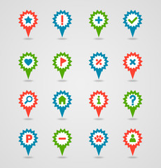 Pin map icon set. Map pointer. Map markers
