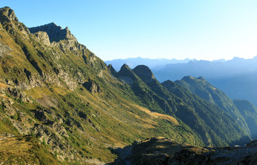 The beautiful mountains of Ticino, Switzerland, on a summers morning.