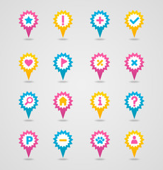 Pin map icon set. Map pointer. Map markers