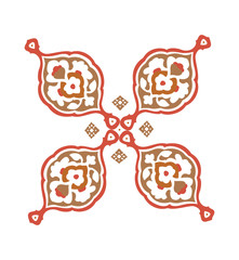 Traditional Turkish Floral Border, Vector.