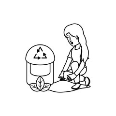 Avatar woman and eco trash design