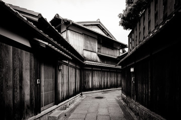 Street in Higashiyama District in Kyoto Japan