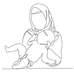 muslim doctor midwife with a newborn in her arms