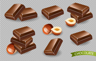 Chocolate Vector realistic. Template detailed candies for design label, backgrounds, print, projects