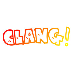 warm gradient line drawing cartoon word clang
