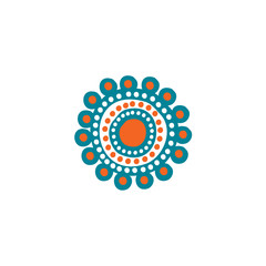 Aboriginal art dots painting logo design template