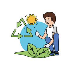 Avatar man and leaves design