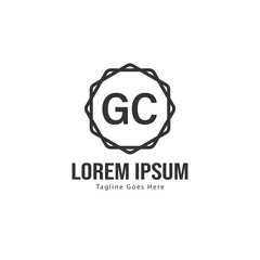 Obraz premium Initial GC logo template with modern frame. Minimalist GC letter logo vector illustration