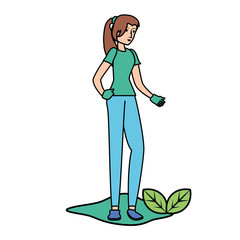 Isolated avatar woman with gloves design