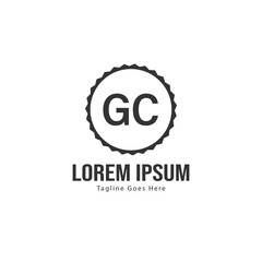 Initial GC logo template with modern frame. Minimalist GC letter logo vector illustration