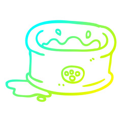 cold gradient line drawing cartoon pet bowl