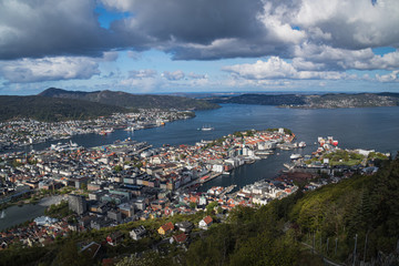 Obraz premium Aerial view of Bergen