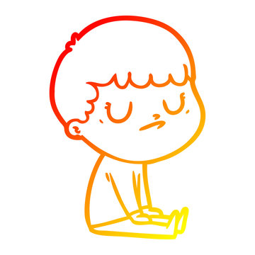 recommend clip art: warm gradient line drawing cartoon grumpy boy