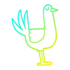 cold gradient line drawing cartoon tall bird
