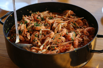 Shrimp Dish. Traditional Mediterranean cuisine - Shrimp Dish.