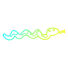 cold gradient line drawing cartoon snake