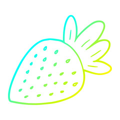 cold gradient line drawing cartoon strawberry