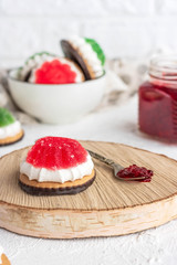 Marshmallow and Marmalade Cookies on a light background