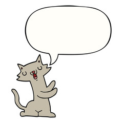 cartoon cat and speech bubble