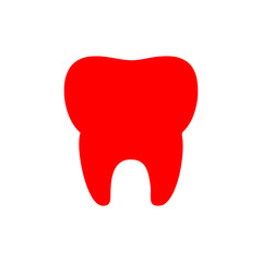Flat minimal tooth icon. Simple vector tooth icon. Isolated tooth icon for various projects.