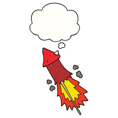 cartoon firework and thought bubble