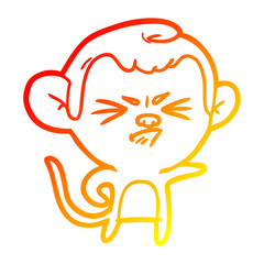 warm gradient line drawing cartoon annoyed monkey