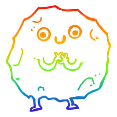 rainbow gradient line drawing cartoon rock character