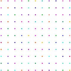 White background with colorful dots      