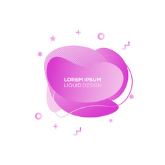 Set of liquid color abstract geometric shapes. Fluid gradient elements for minimal banner, logo, social post. Futuristic trendy dynamic elements. Abstract background. 