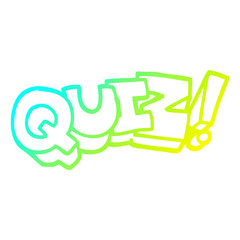 cold gradient line drawing cartoon quiz sign