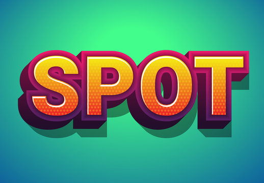 3D Text Effect with Polka Dots