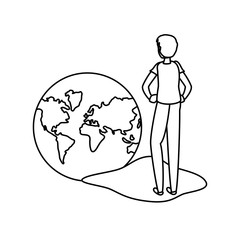 Isolated planet and avatar man design