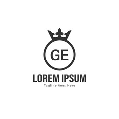 Fototapeta premium Initial GE logo template with modern frame. Minimalist GE letter logo vector illustration