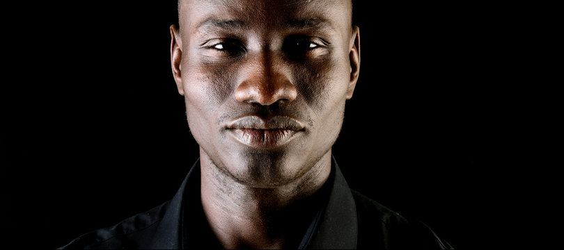 dark portrait of an african serious man