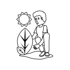 Isolated leaves and avatar man design