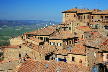 Fototapeta na wymiar Ancient buildings in the city of Volterra, Italy