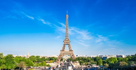 Photo sur Aluminium Tour Eiffel パリ　エッフェル塔　ワイド