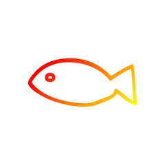 warm gradient line drawing cartoon fish symbol