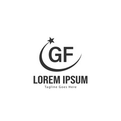 Initial GF logo template with modern frame. Minimalist GF letter logo vector illustration