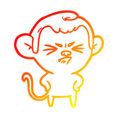 warm gradient line drawing cartoon annoyed monkey