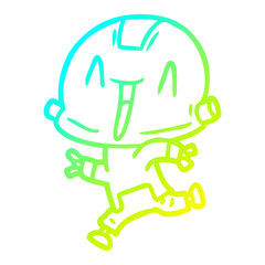 cold gradient line drawing cartoon robot