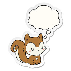 Obraz na płótnie Canvas cartoon squirrel and thought bubble as a printed sticker