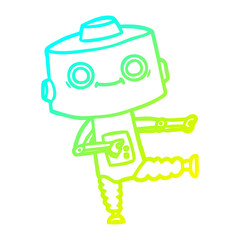 cold gradient line drawing cartoon robot